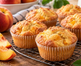 Easy Peach Cornmeal Muffins