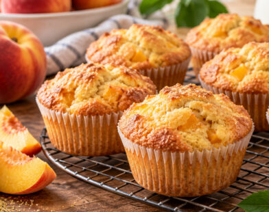 Easy Peach Cornmeal Muffins
